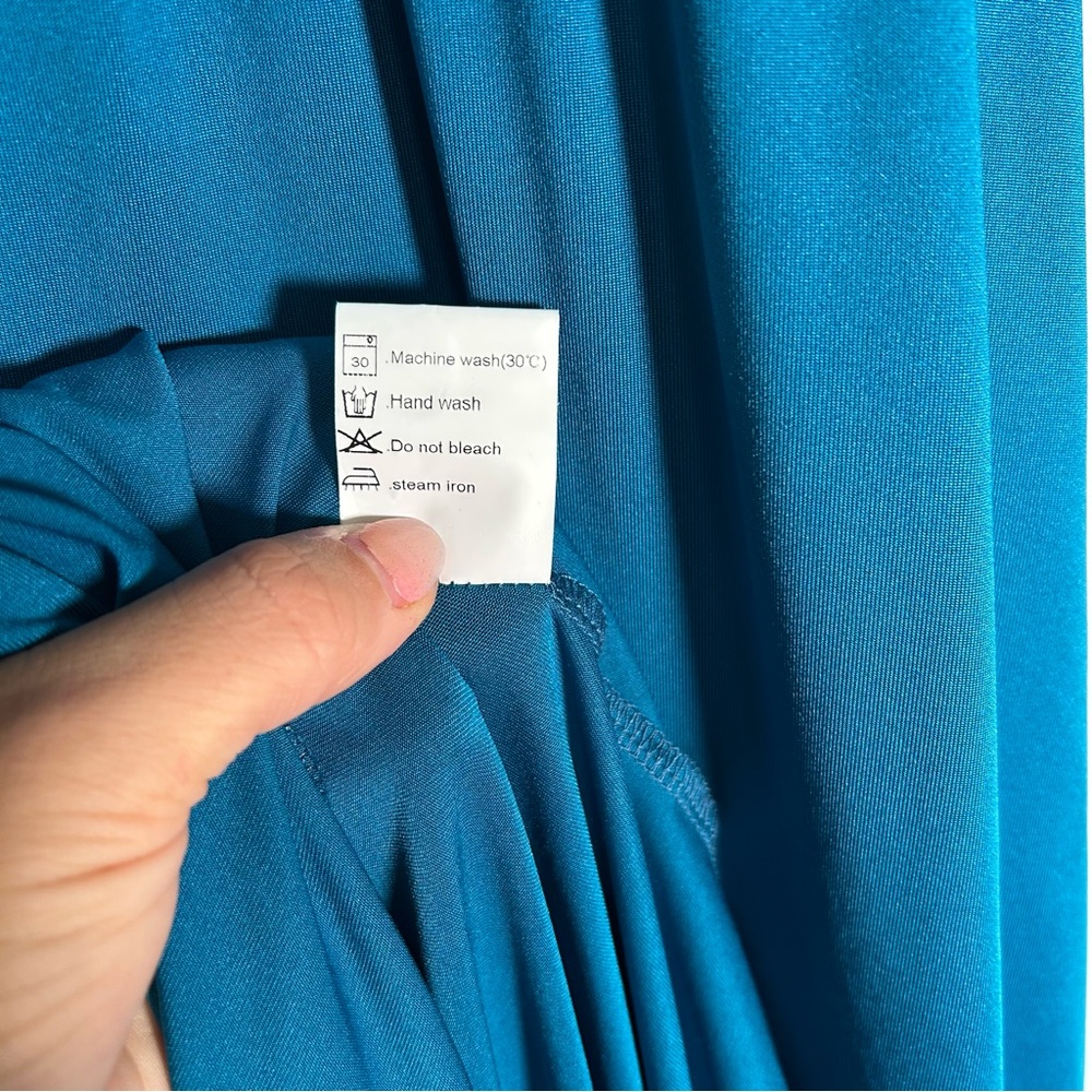 ANRABESS Teal Blue Maxi Dress | High Slit | Wedding Guest | Size S NWT - Picture 9 of 11
